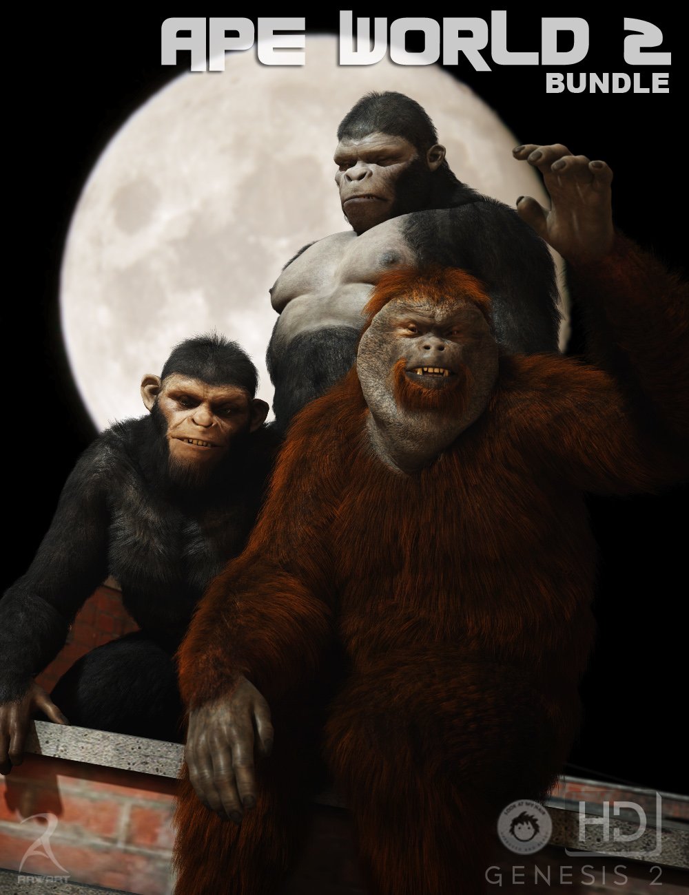 Ape World 2 - Bundle by: RawArt, 3D Models by Daz 3D