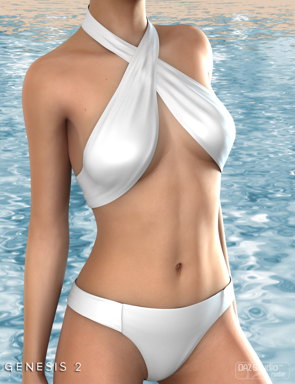 Cross Halter Bikini for Genesis 2 Female(s) by: Nikisatez, 3D Models by Daz 3D