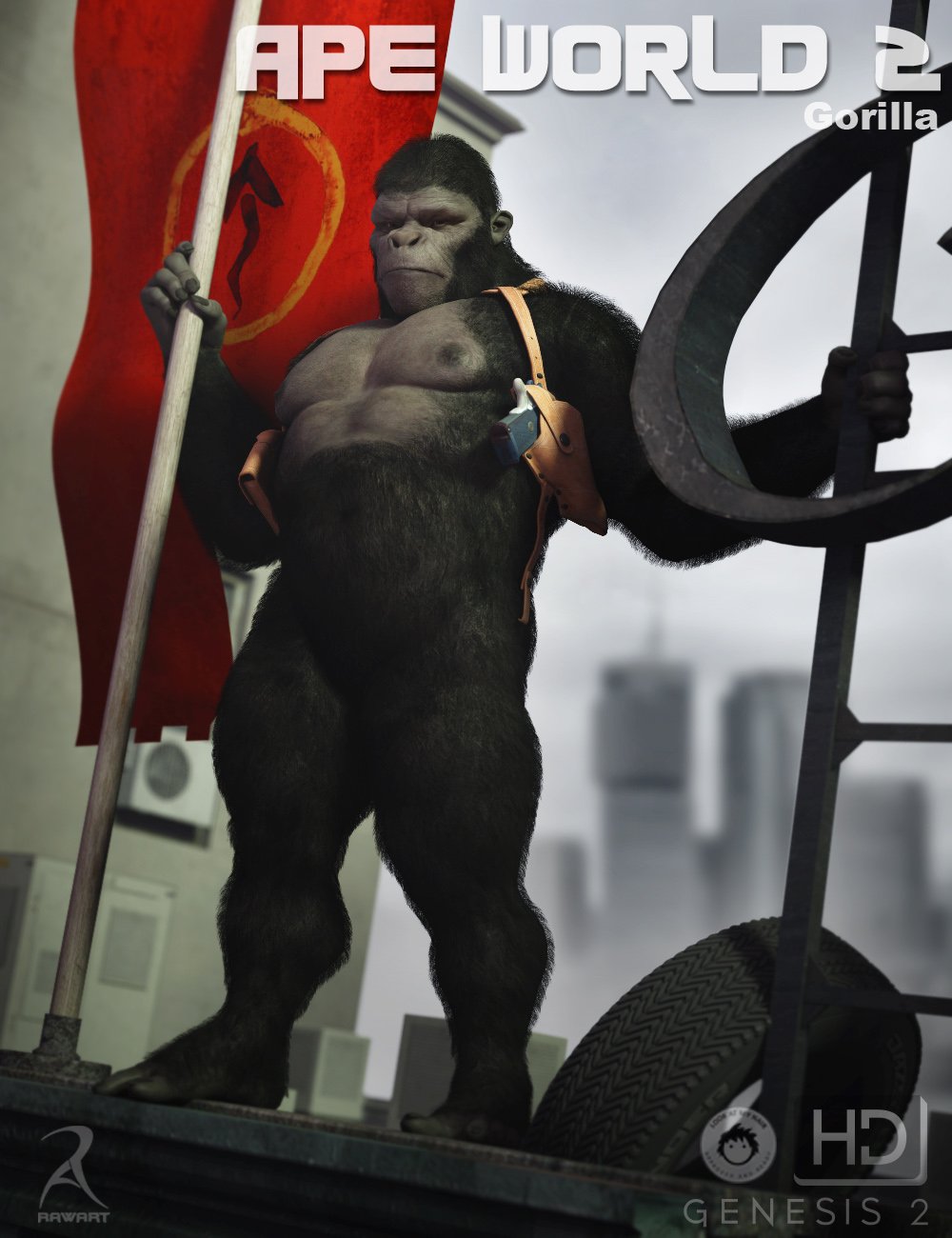 Ape World 2 - Gorilla HD by: RawArt, 3D Models by Daz 3D