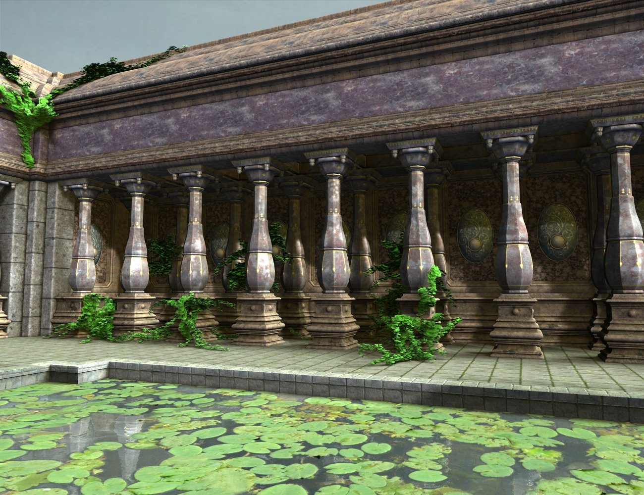 Temple of the Lost Gods Courtyard by: KRAIG, 3D Models by Daz 3D