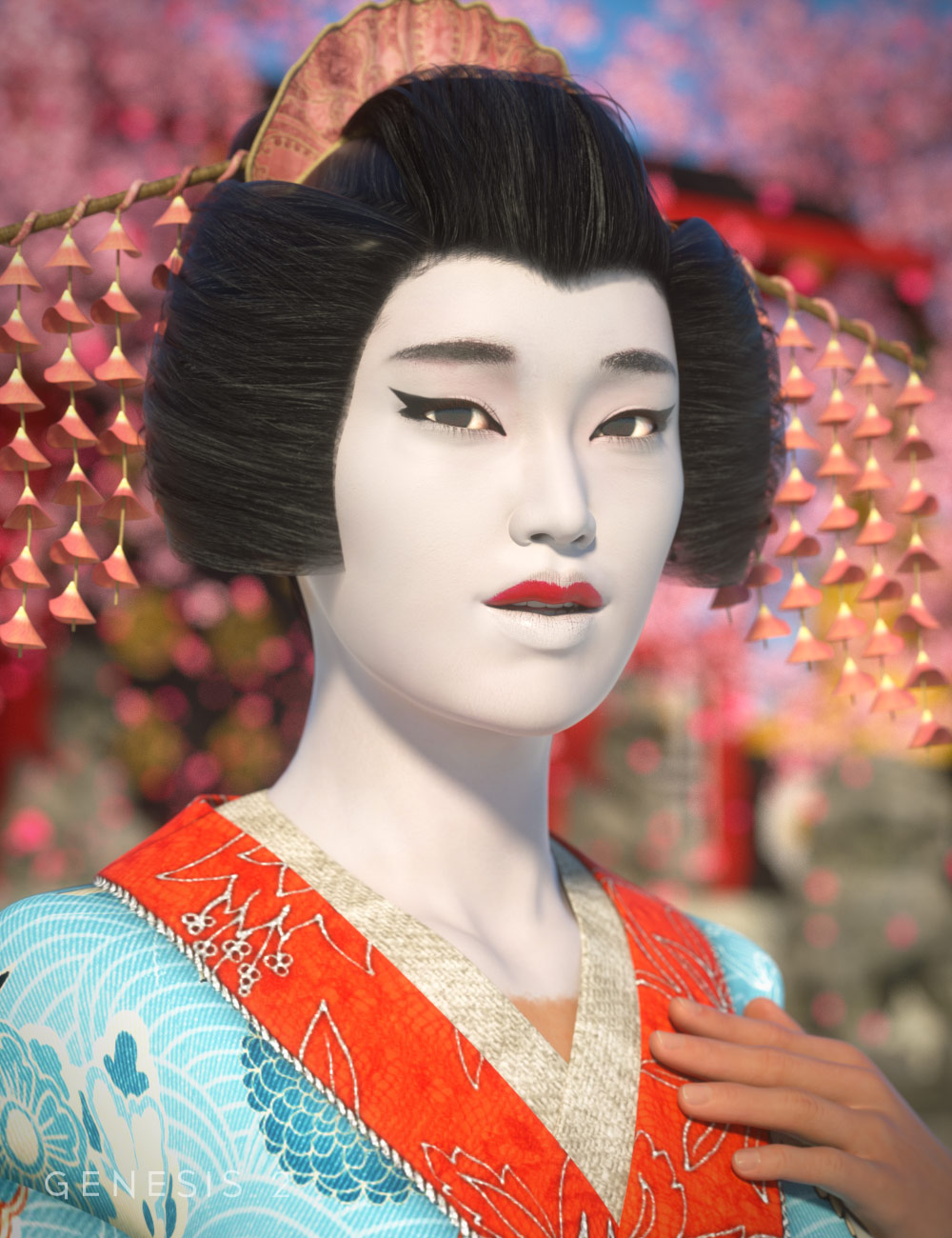 Mei Lin 6 Geisha Make-ups by: ForbiddenWhispers, 3D Models by Daz 3D