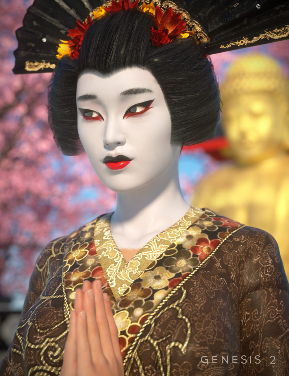 Mei Lin 6 Geisha Make-ups by: ForbiddenWhispers, 3D Models by Daz 3D