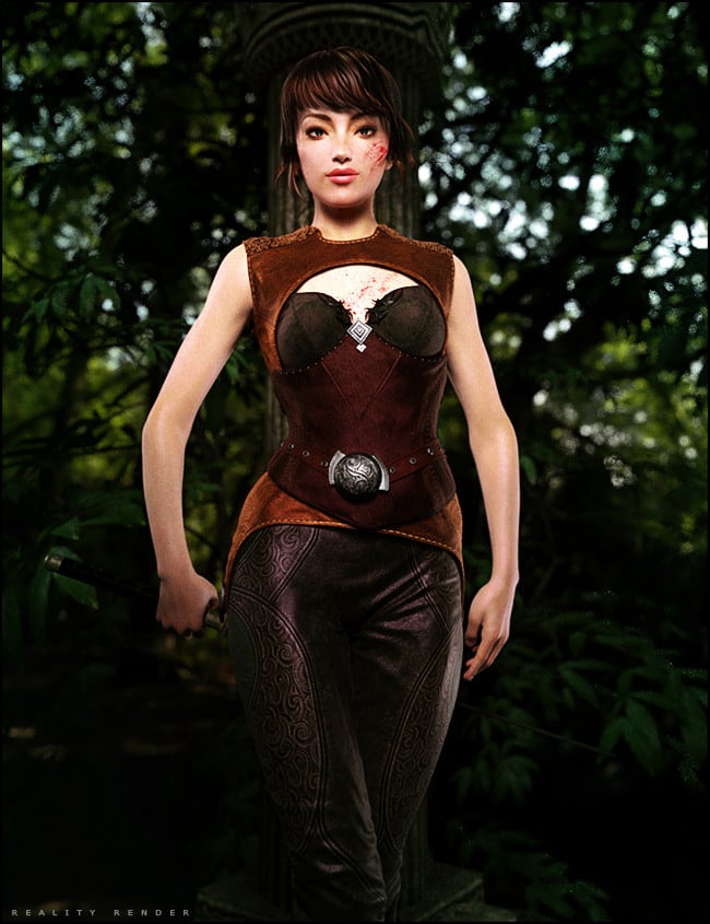 Leather Fantasy Armor for Genesis 2 Female(s) by: SHIFTING IMAGES, 3D Models by Daz 3D