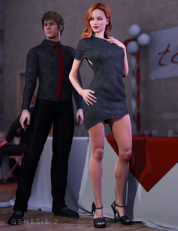 High Rise Party Dress Textures by: Sarsa, 3D Models by Daz 3D