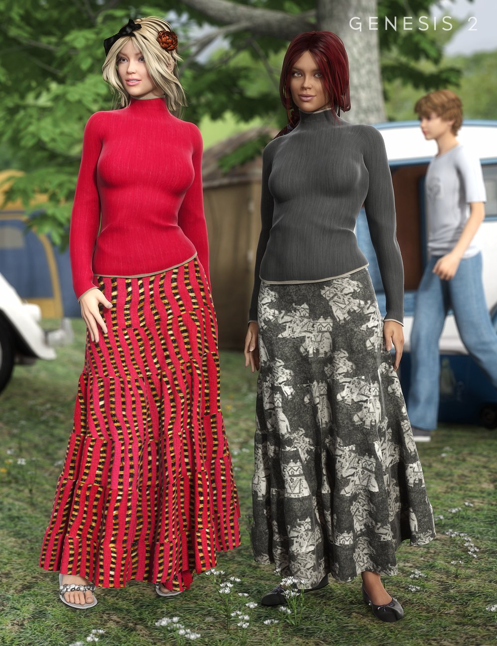 Hippie Chick Outfit Textures by: Sarsa, 3D Models by Daz 3D