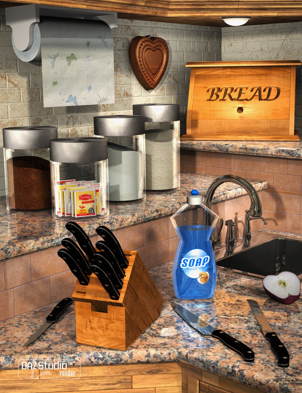 Collective3d Kitchen Counter Stuff by: Collective3d, 3D Models by Daz 3D