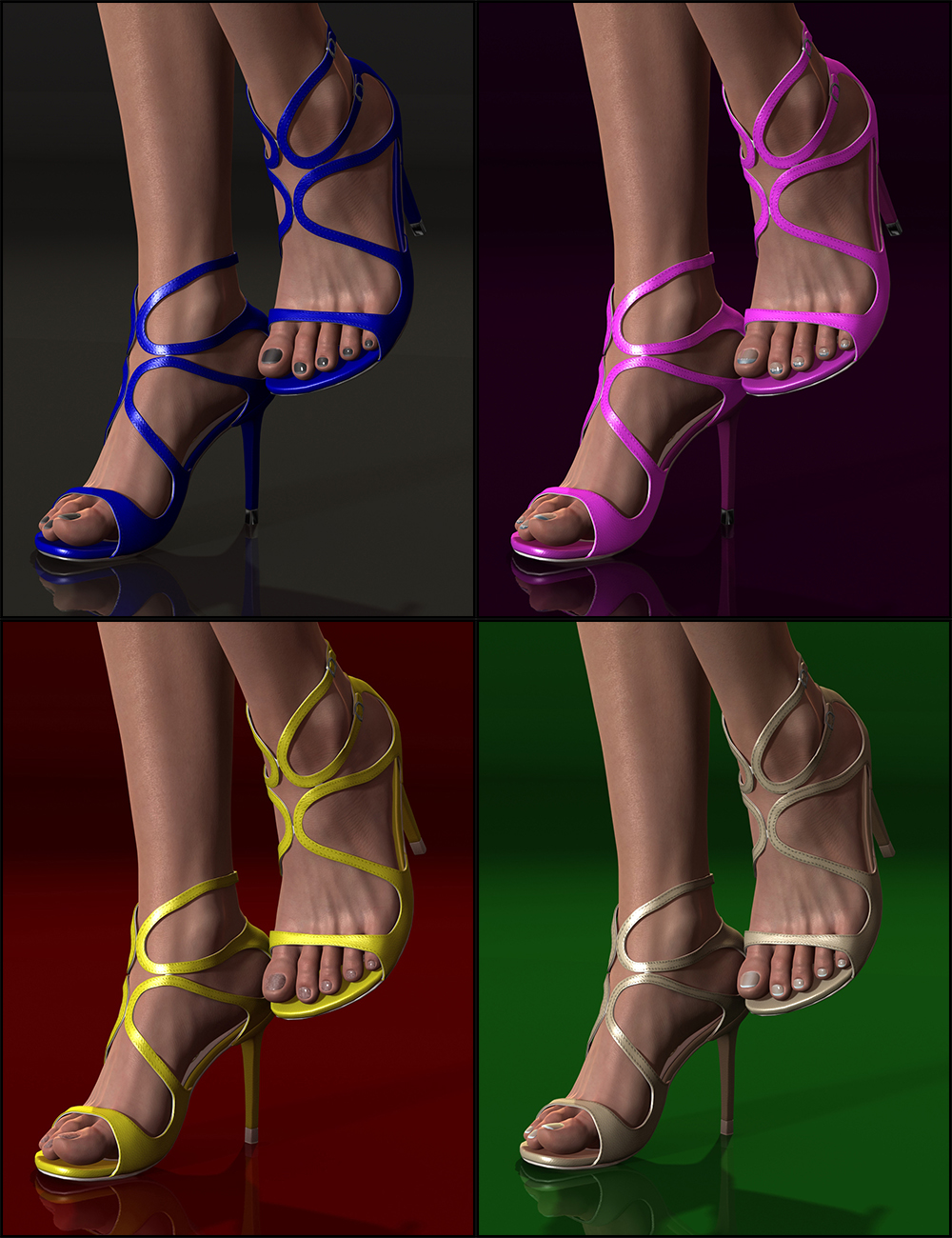 Wave Sandals by: Dumor3D, 3D Models by Daz 3D
