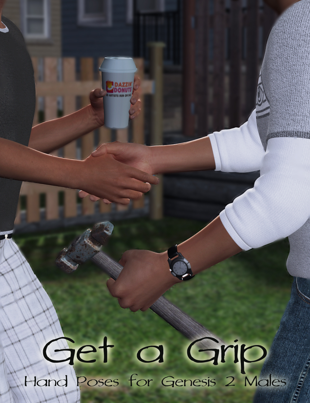 Get a Grip Hand Poses for Genesis 2 Male(s) by: FeralFey, 3D Models by Daz 3D