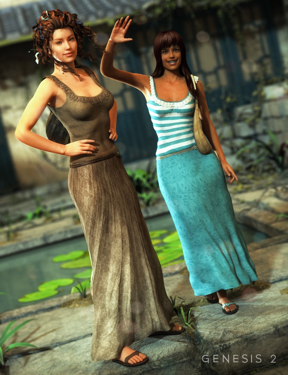 Maxi Skirt Outfit Textures by: Sarsa, 3D Models by Daz 3D