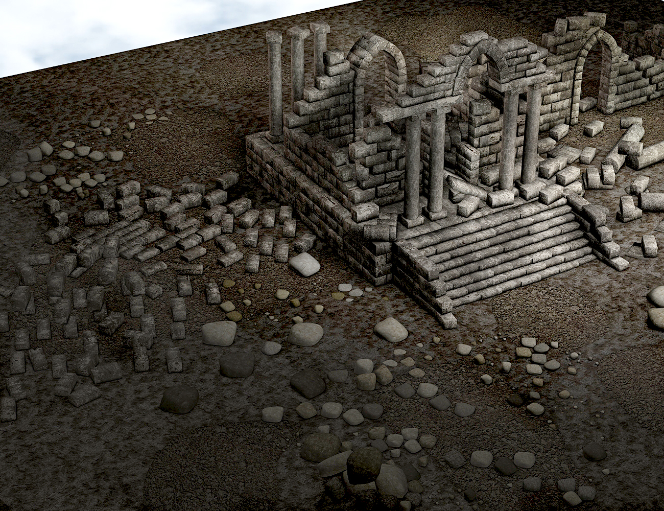 Forgotten Temple Ruins - Construction Kit by: ARTCollaborationsNeilV 1, 3D Models by Daz 3D