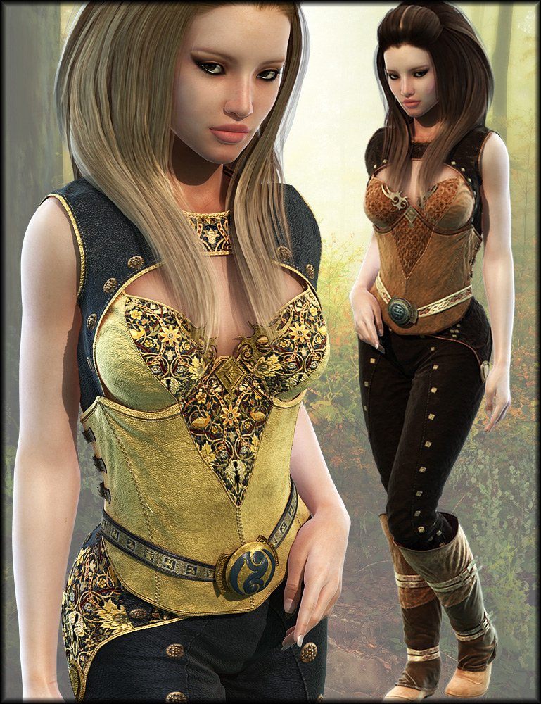 Leather Fantasy Armor Textures by: Shox-Design, 3D Models by Daz 3D