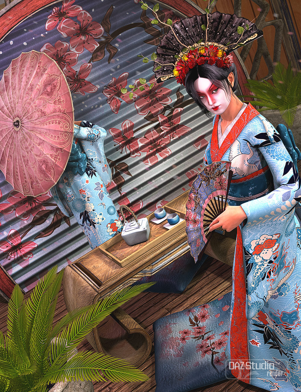 Geisha Prop Collection by: PandyGirlSarsa, 3D Models by Daz 3D