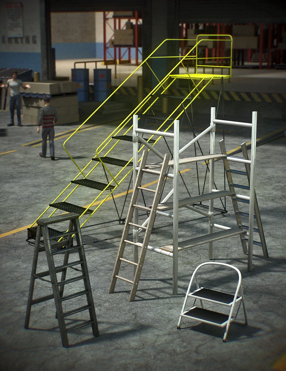 The Ladder Collection by: ARTCollab, 3D Models by Daz 3D