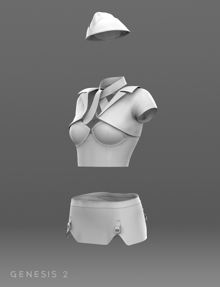 Sexy Stewardess for Genesis 2 Female(s) by: Barbara Brundon, 3D Models by Daz 3D