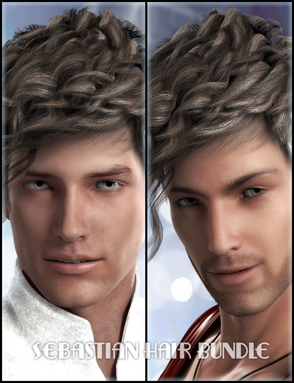 Sebastian Hair Bundle by: AprilYSH, 3D Models by Daz 3D