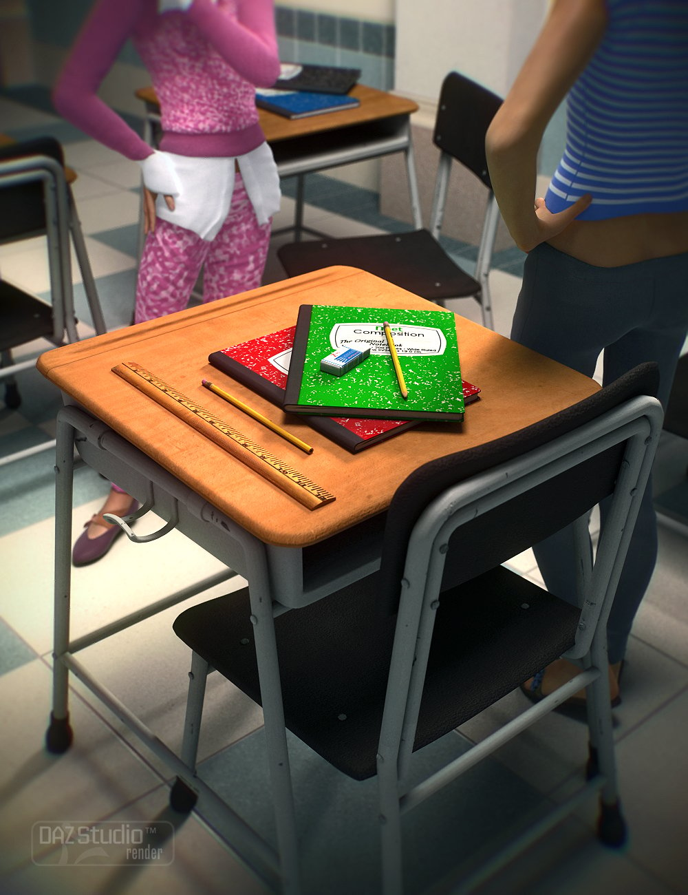 Back to Class! School Props by: Nikkelah Ghaz, 3D Models by Daz 3D