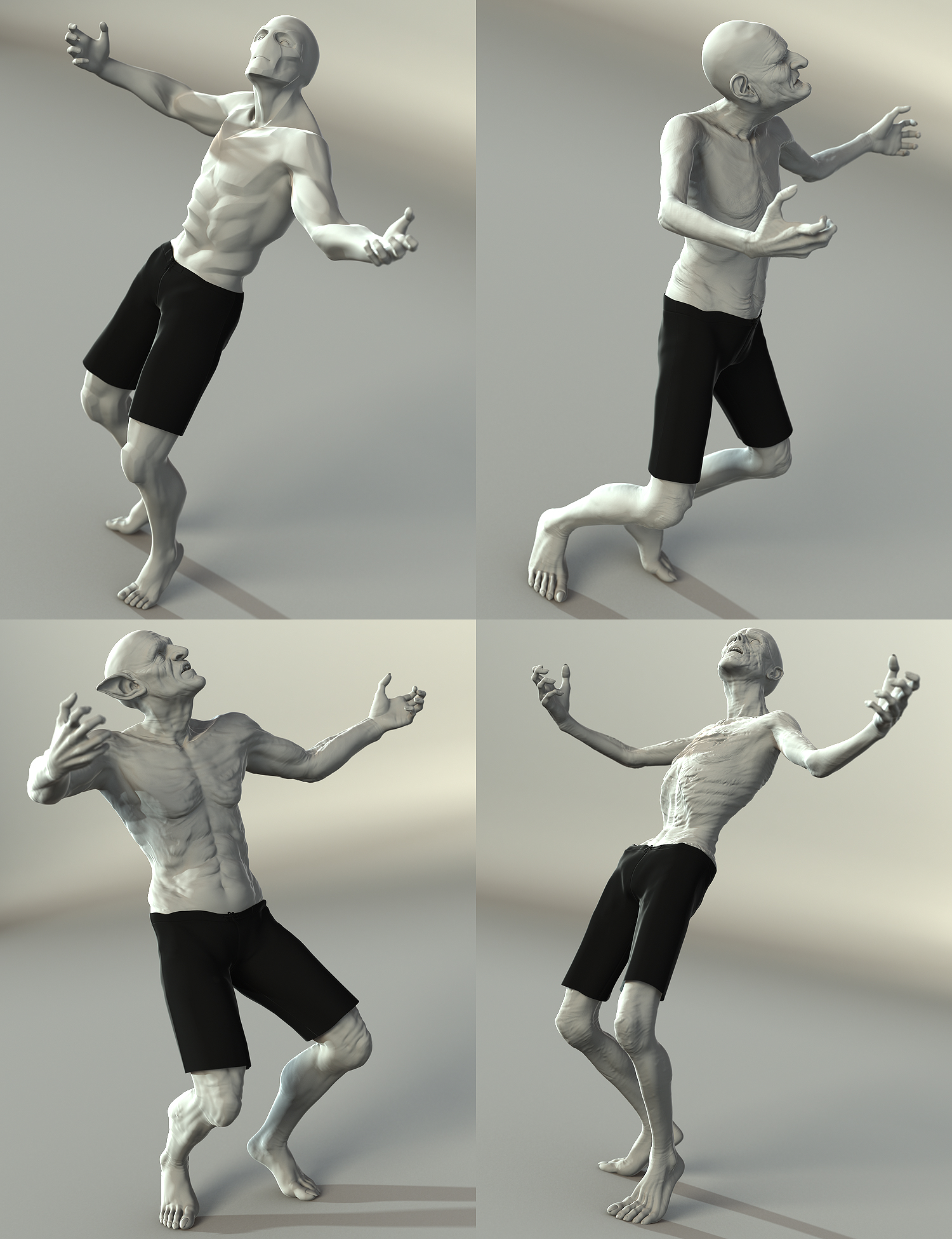 Creepy Poses for Creature Creator Genesis 2 by: FeralFey, 3D Models by Daz 3D