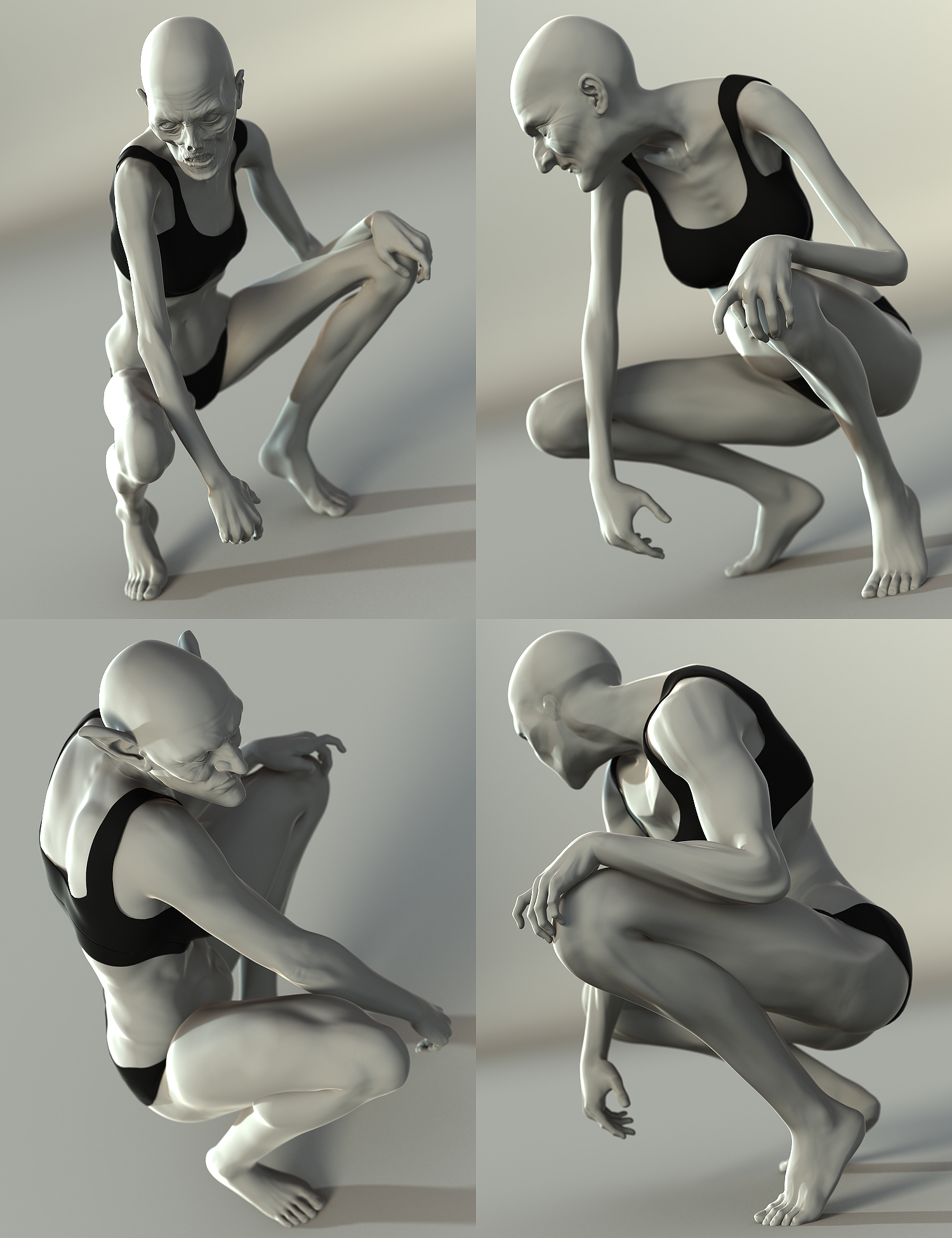 Creepy Poses for Creature Creator Genesis 2 by: FeralFey, 3D Models by Daz 3D