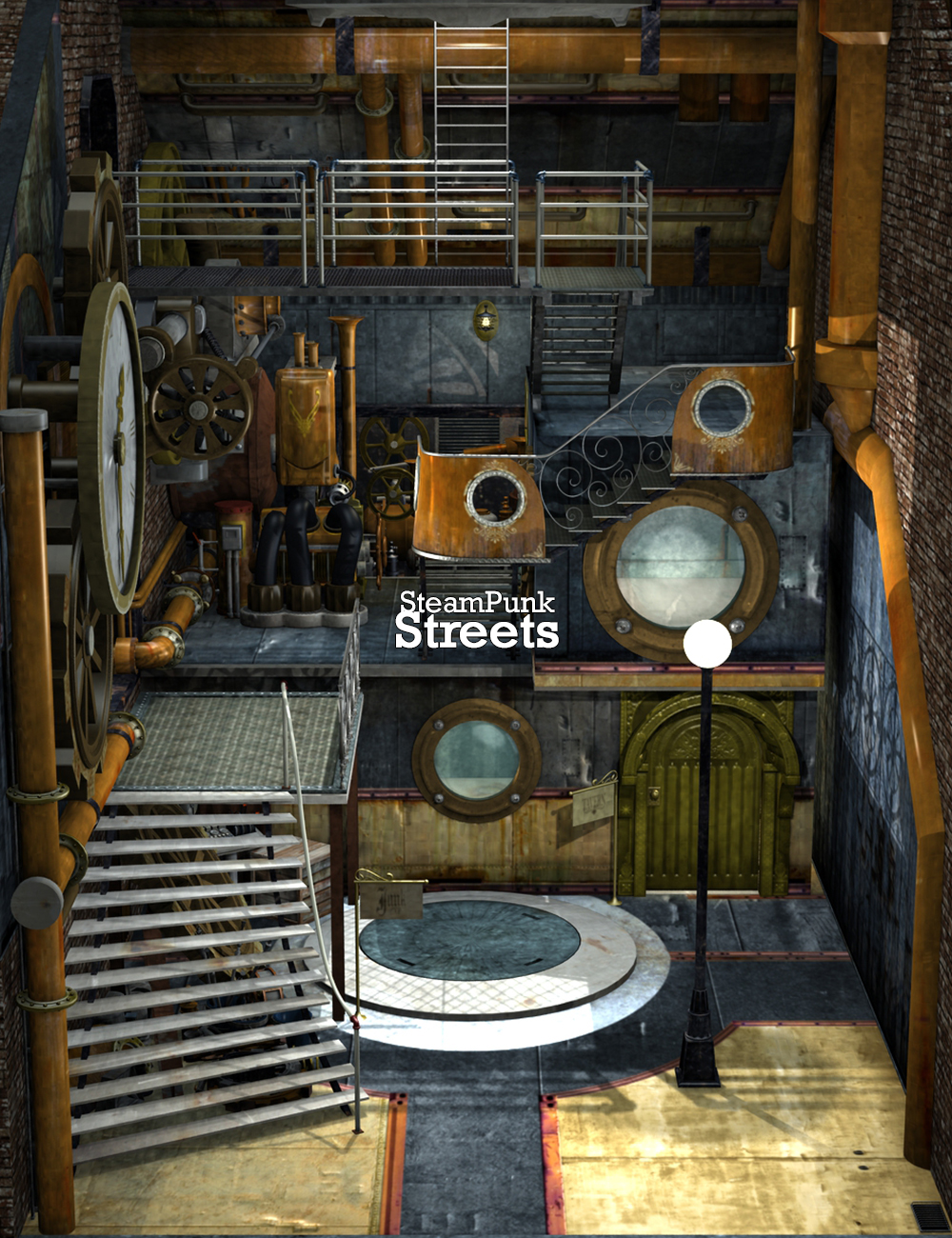 SteamPunk - Streets by: Phantasmagorical Scenes, 3D Models by Daz 3D
