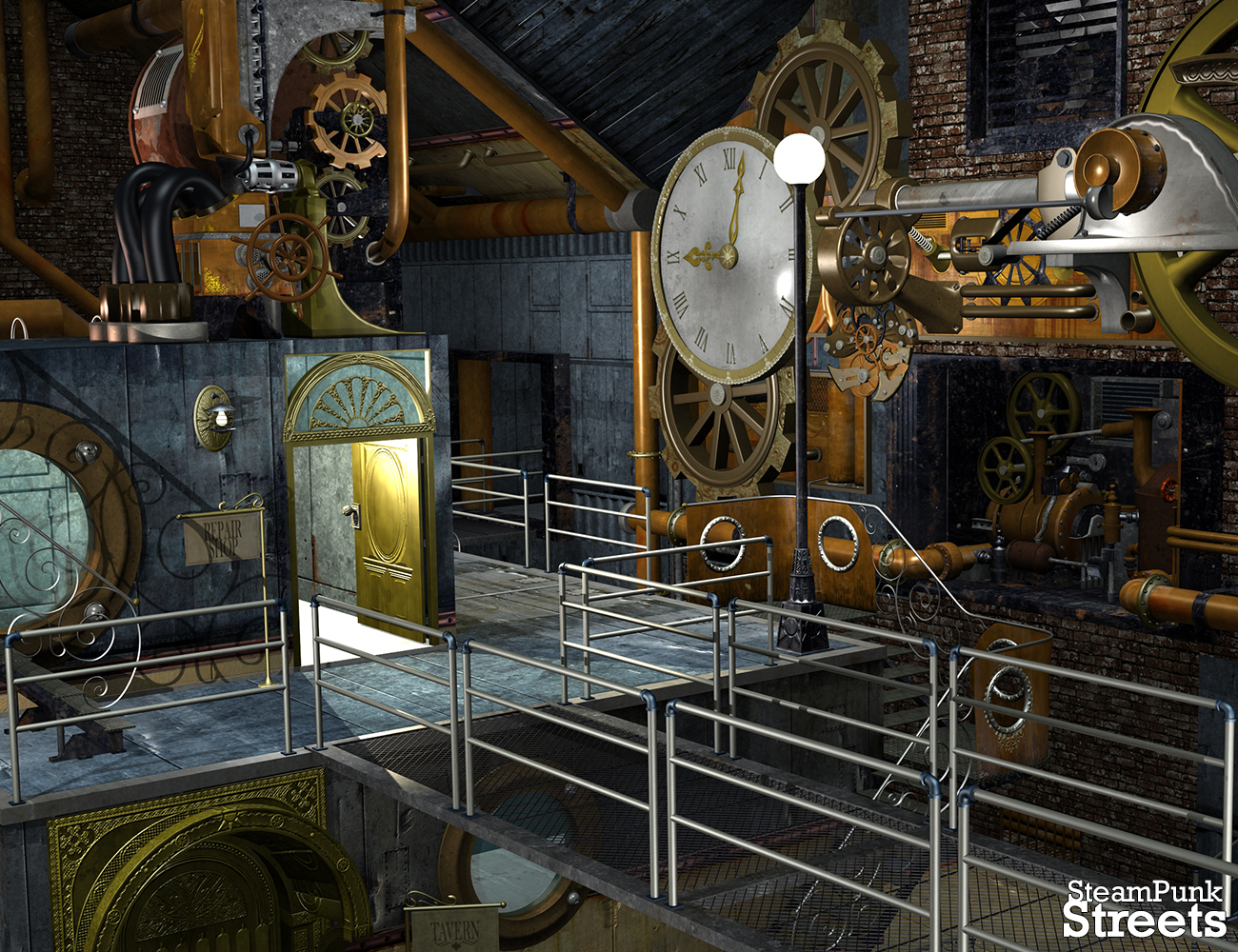 SteamPunk - Streets SteamPunk - Streets by: Phantasmagorical Scenes, 3D Models by Daz 3D
