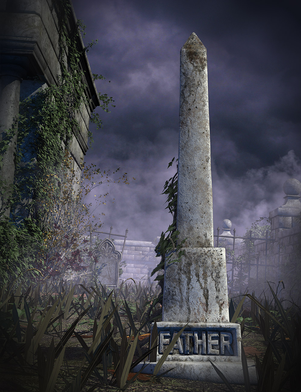 Weathered Gravestones by: Orestes Graphics, 3D Models by Daz 3D