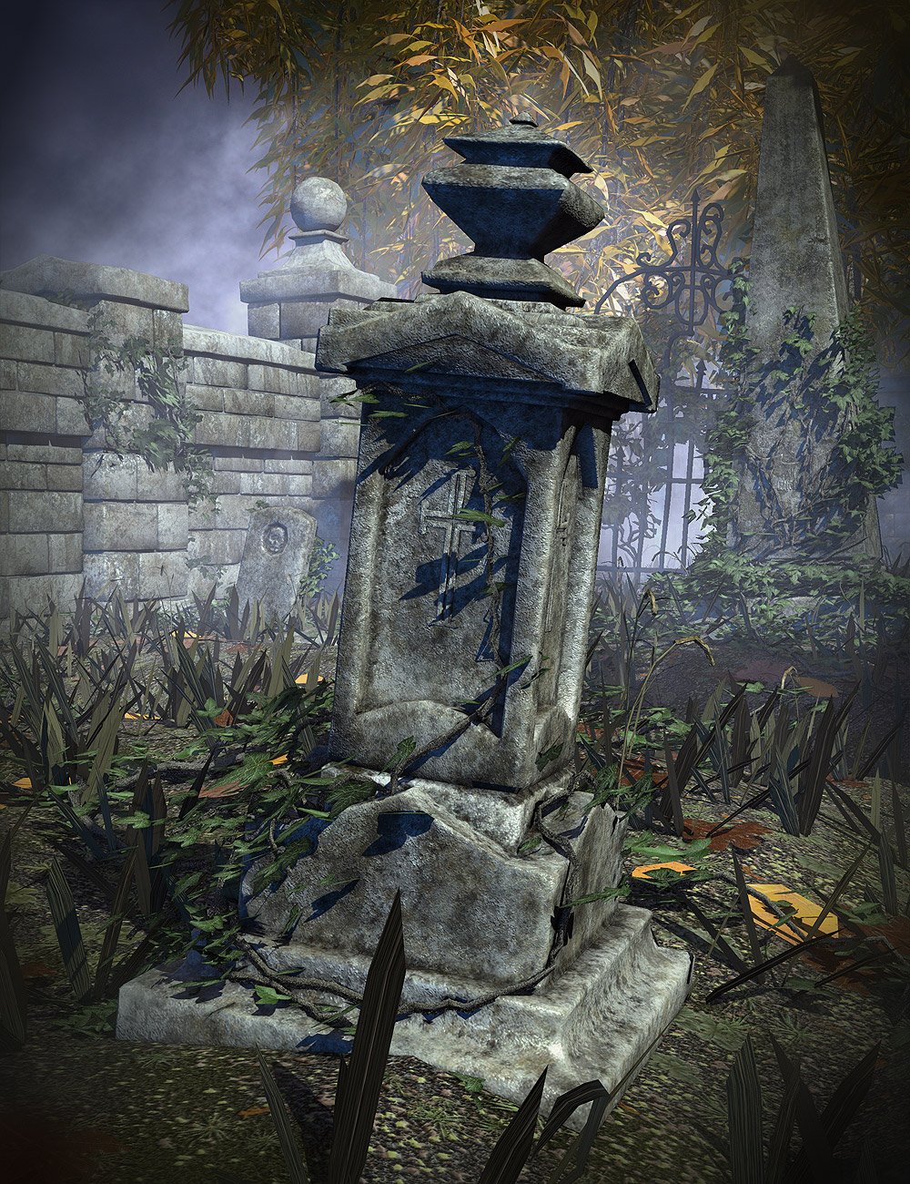 Weathered Gravestones Weathered Gravestones by: Orestes Graphics, 3D Models by Daz 3D