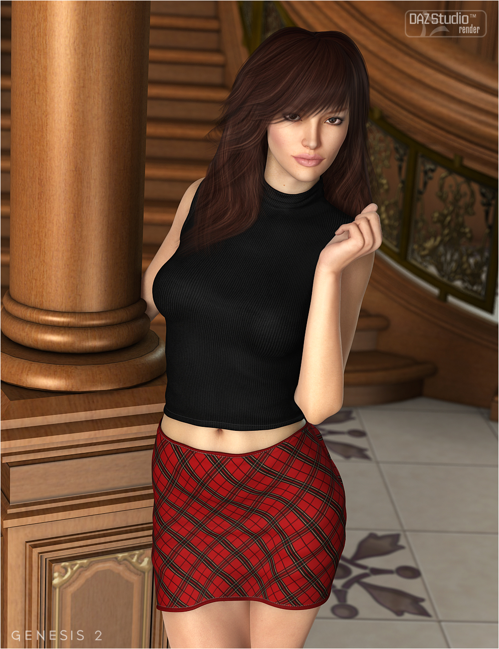 Casual for Imagine This: Turtleneck Tank and Skirt by: OziChick, 3D Models by Daz 3D