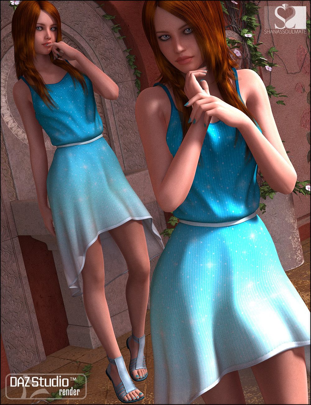 Textures for Hi-Lo Dress by: ShanasSoulmate, 3D Models by Daz 3D