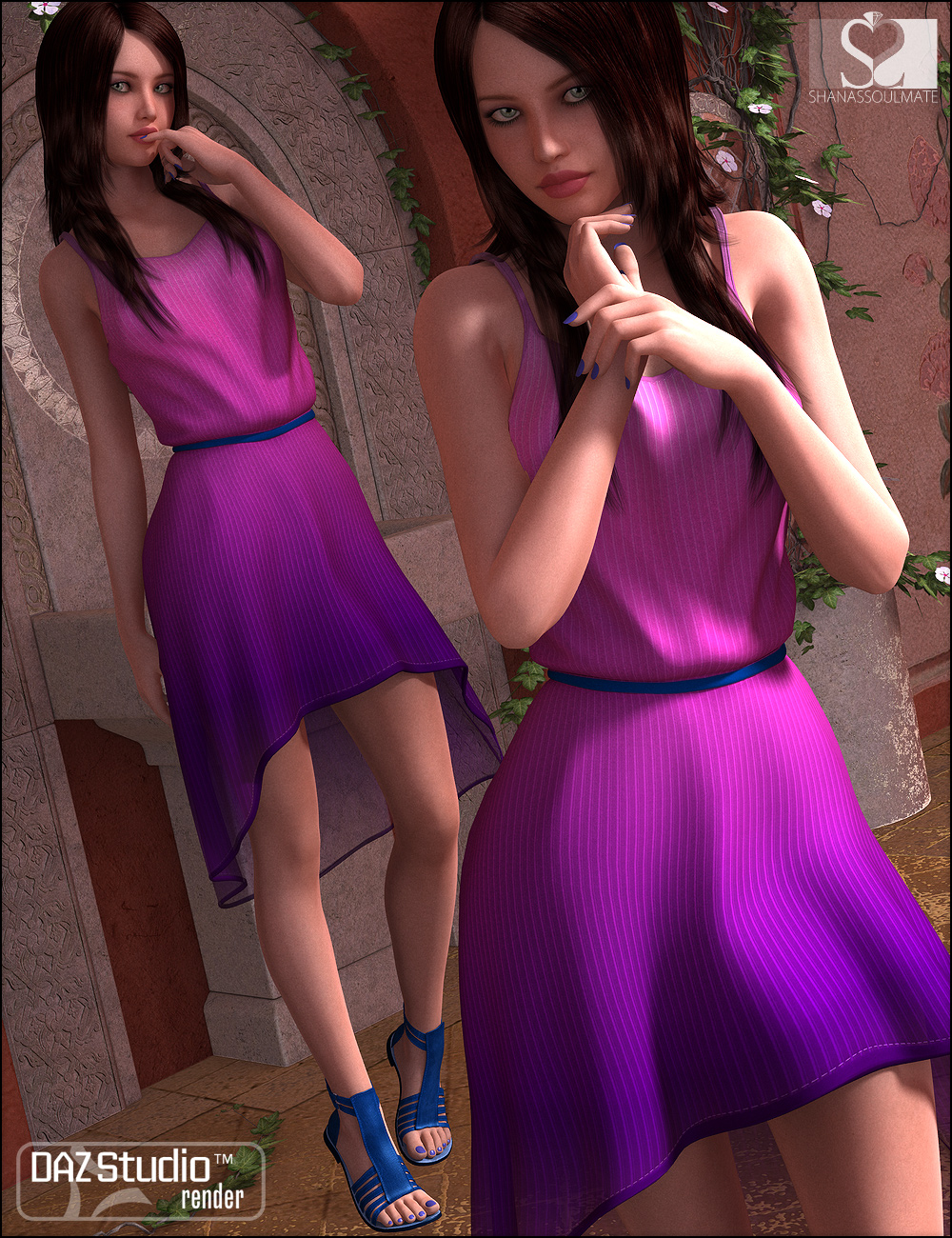 Textures for Hi-Lo Dress by: ShanasSoulmate, 3D Models by Daz 3D