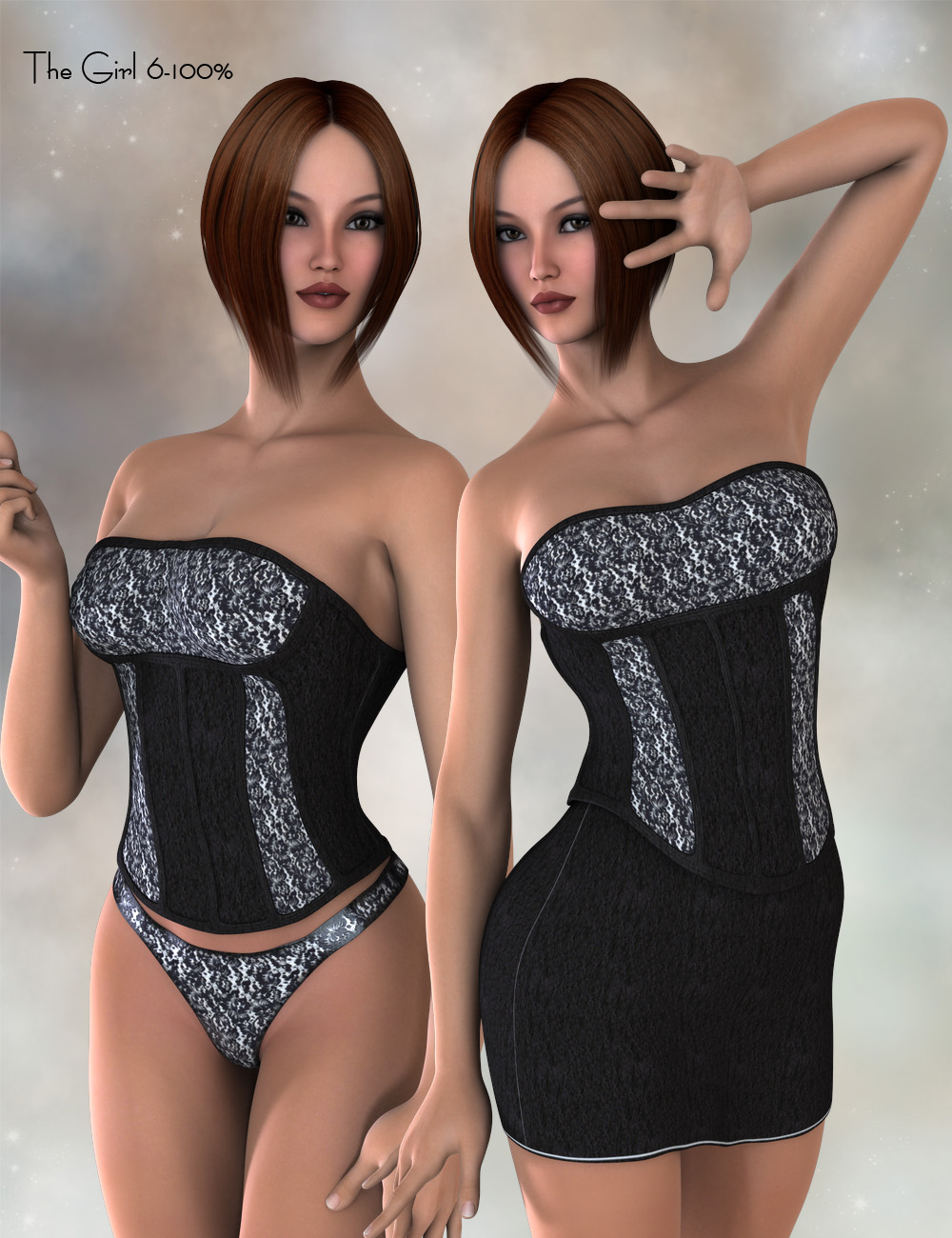 Dreamer Corset Set for Genesis 2 Female(s) by: PandyGirl, 3D Models by Daz 3D