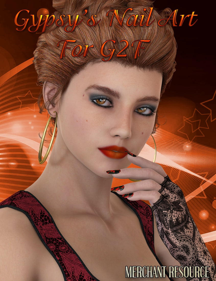 Gypsy's Nail Art for Genesis 2 Female(s) Merchant Resource by: gypsyangel, 3D Models by Daz 3D