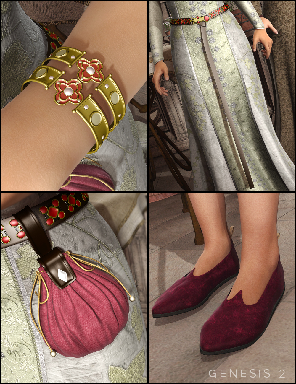 Medieval Fantasy Accessories for Genesis 2 Female(s) Medieval Fantasy Accessories for Genesis 2 Female(s) by: Ravenhair, 3D Models by Daz 3D