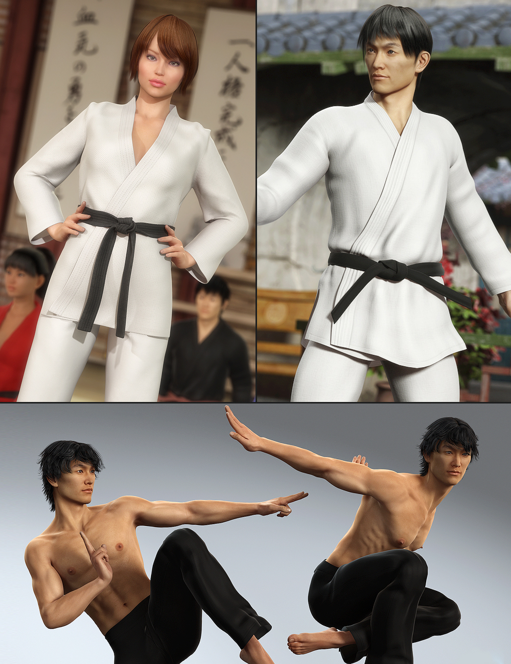 Lee 6 Karate Bundle by: , 3D Models by Daz 3D