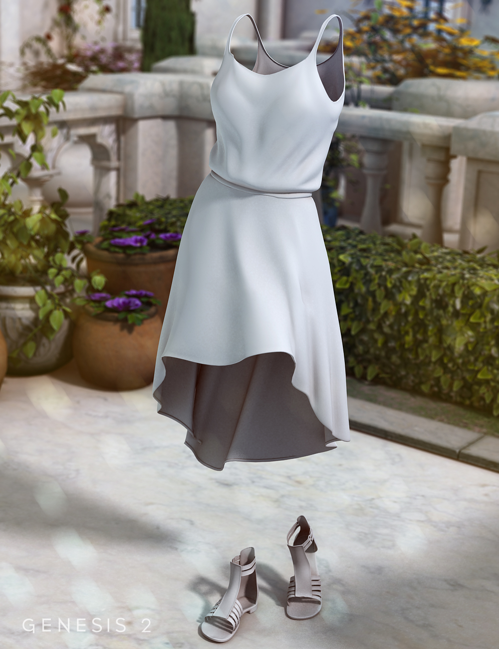Hi-Lo Dress for Genesis 2 Female(s) by: Val3dart, 3D Models by Daz 3D