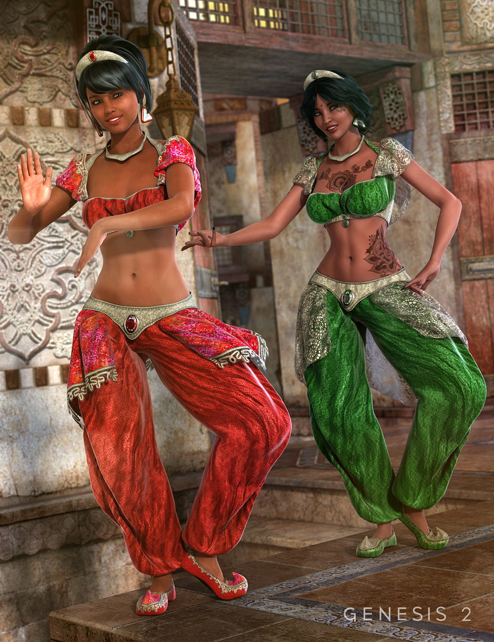 Desert Dancer Outfit Textures by: Sarsa, 3D Models by Daz 3D