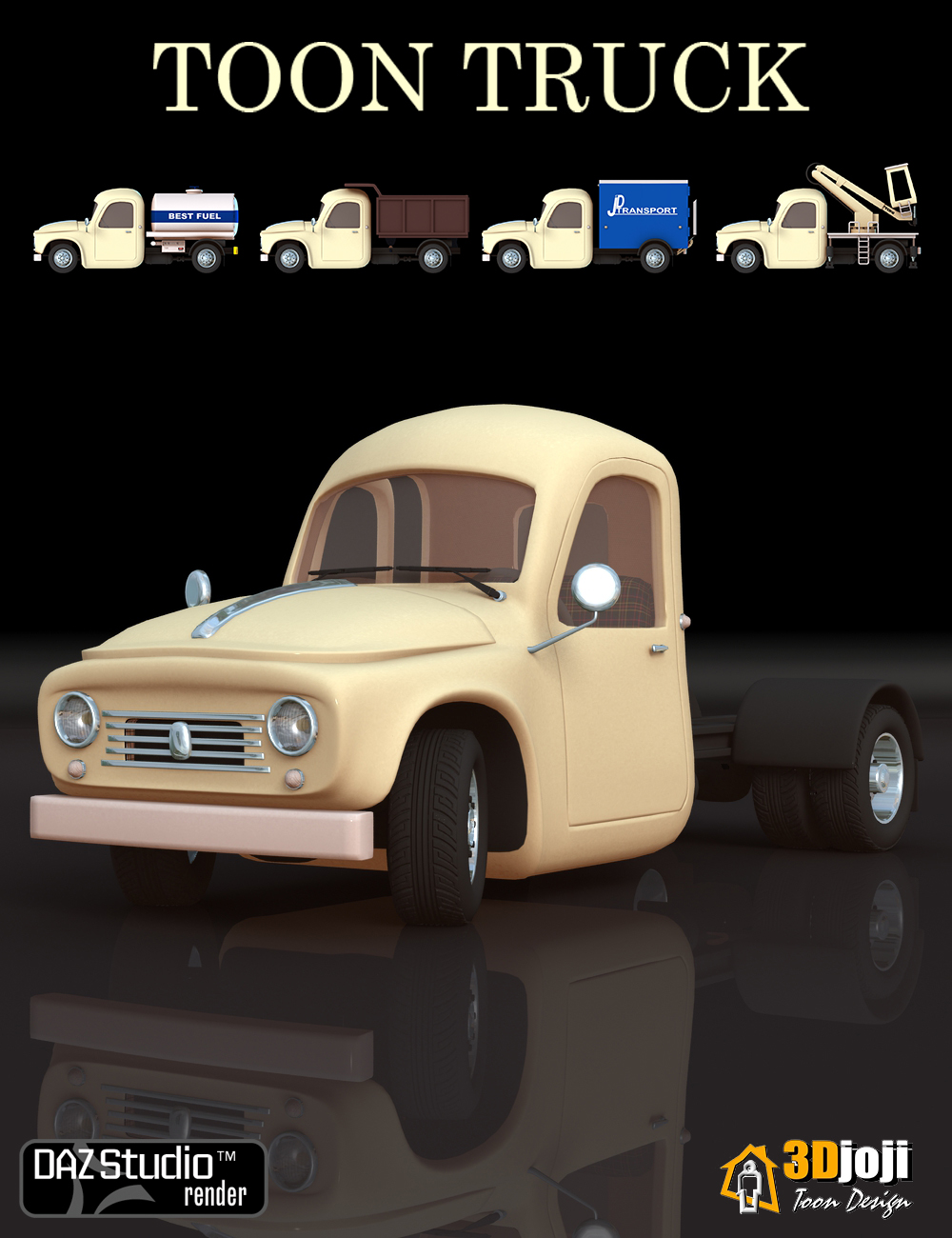 Toon Truck by: 3djoji, 3D Models by Daz 3D