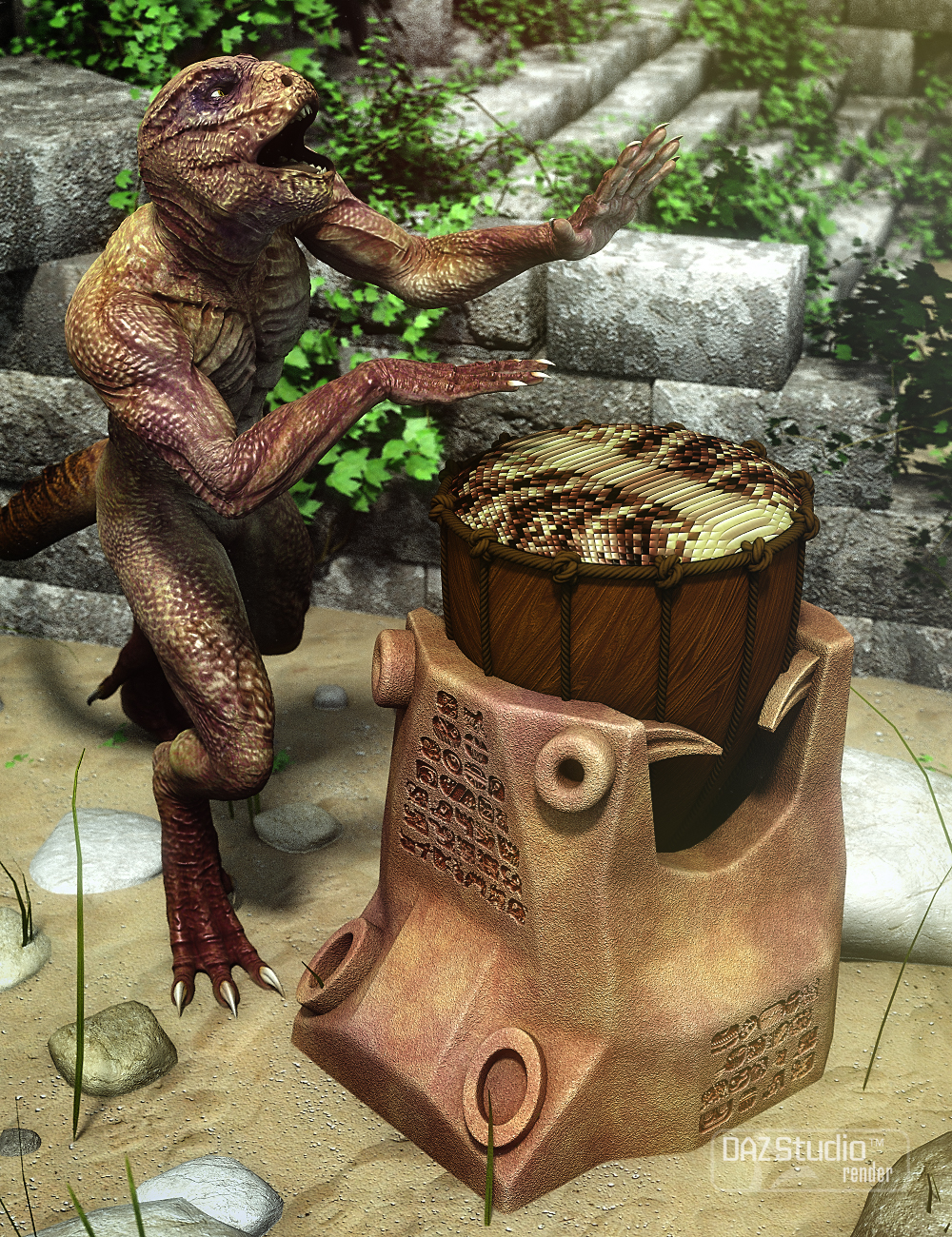 Lizard Tribe Props by: Valandar, 3D Models by Daz 3D