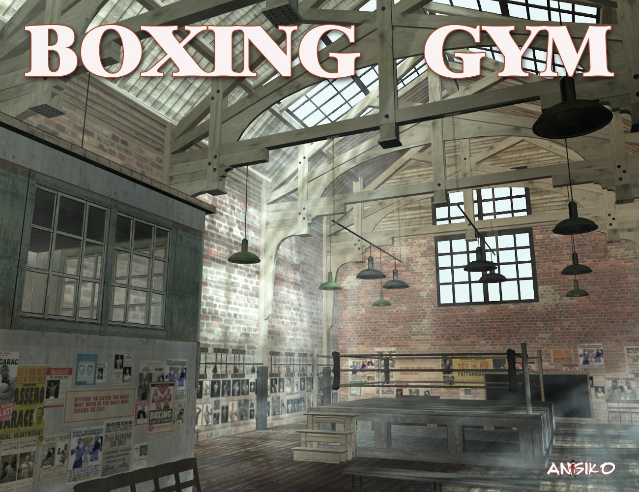 Boxing Gym Boxing Gym by: Ansiko, 3D Models by Daz 3D