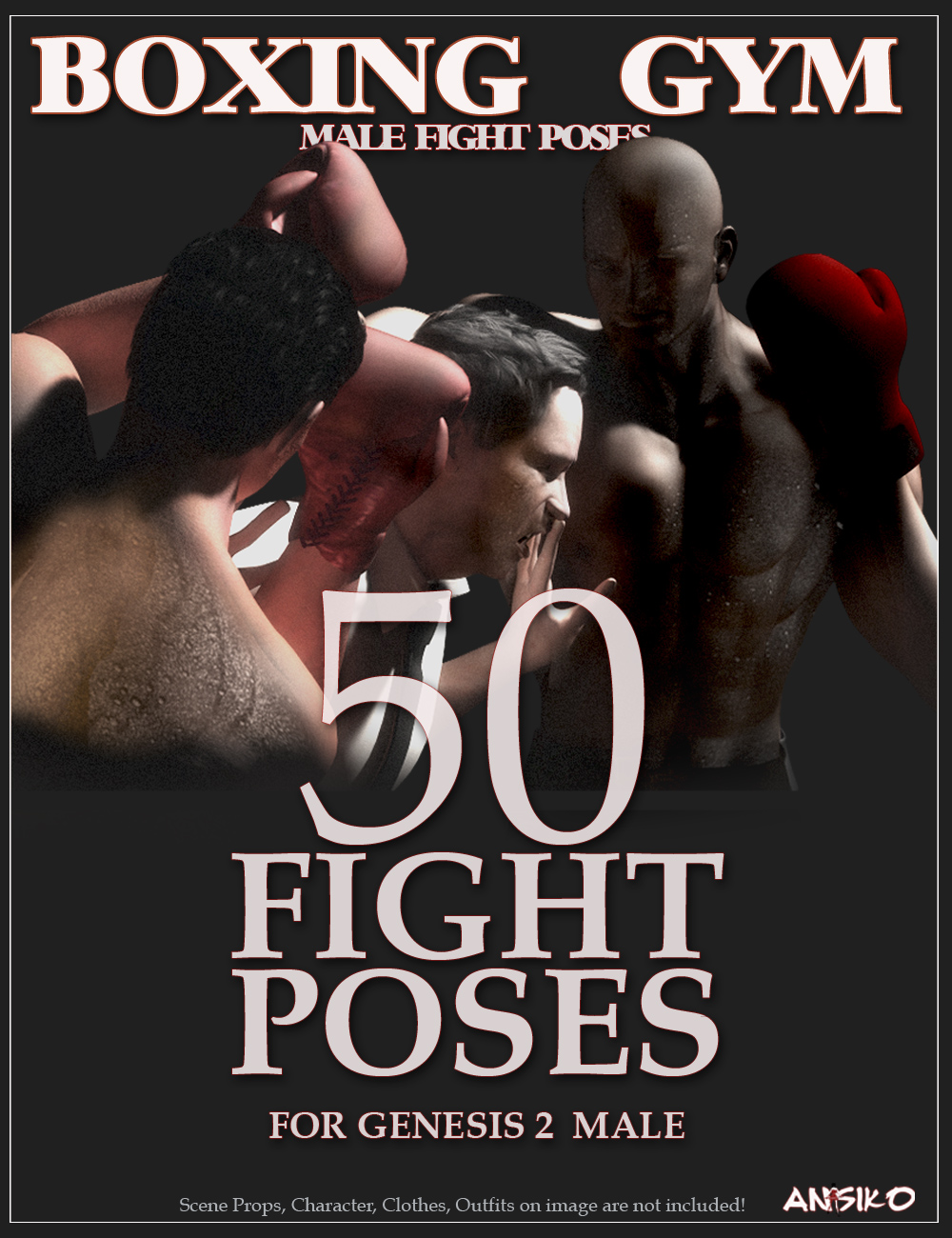 Boxing Gym Male Fight Poses by: Ansiko, 3D Models by Daz 3D