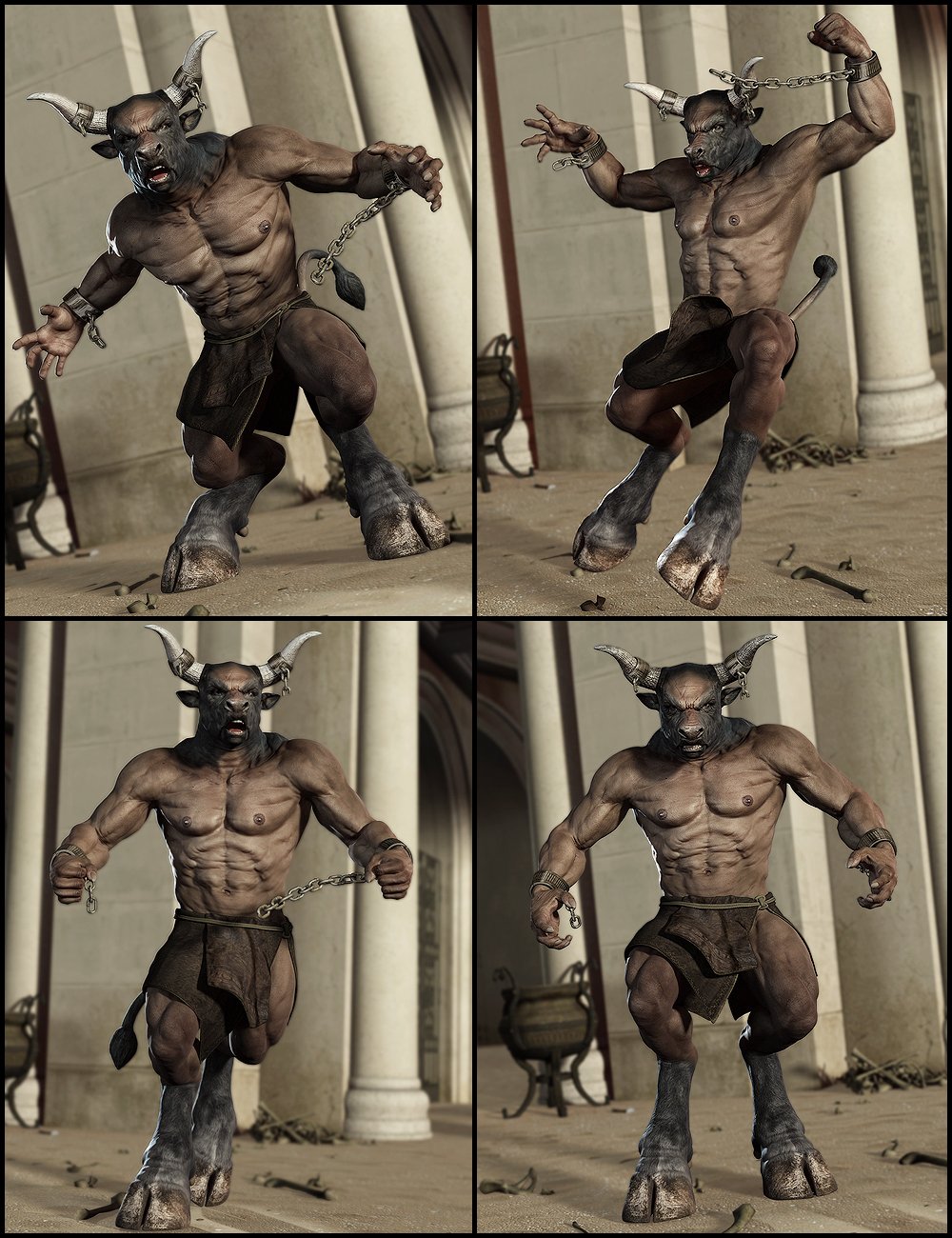Minos Poses for the Minotaur 6 Minos Poses for the Minotaur 6 by: Muscleman, 3D Models by Daz 3D