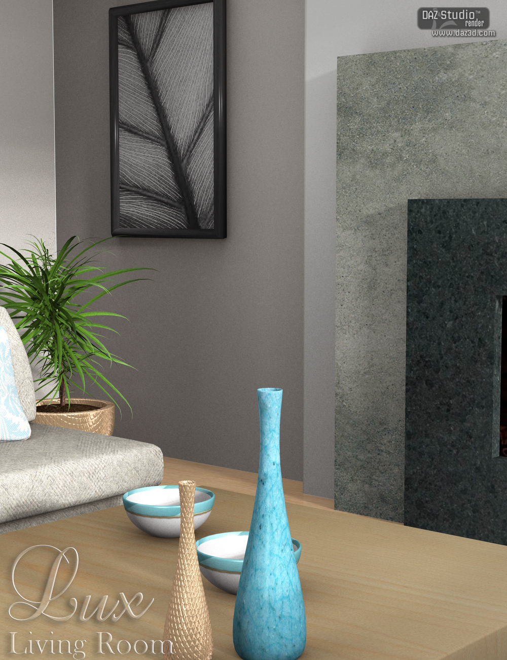 Lux Living Room Scene by: Nikisatez, 3D Models by Daz 3D