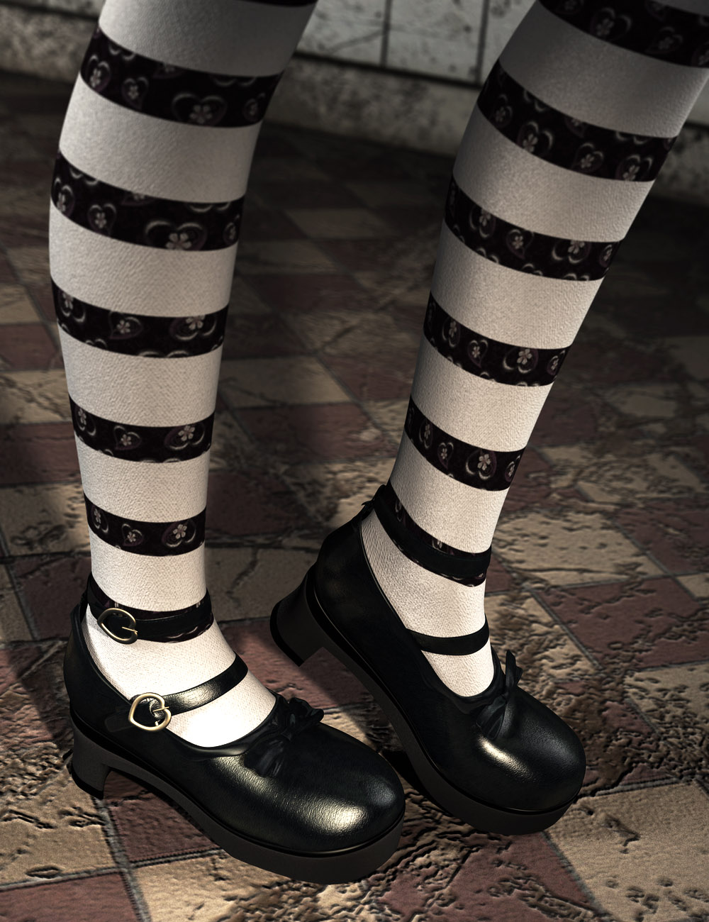 Goth Strap Shoes for Genesis 2 Female(s) by: tentman, 3D Models by Daz 3D