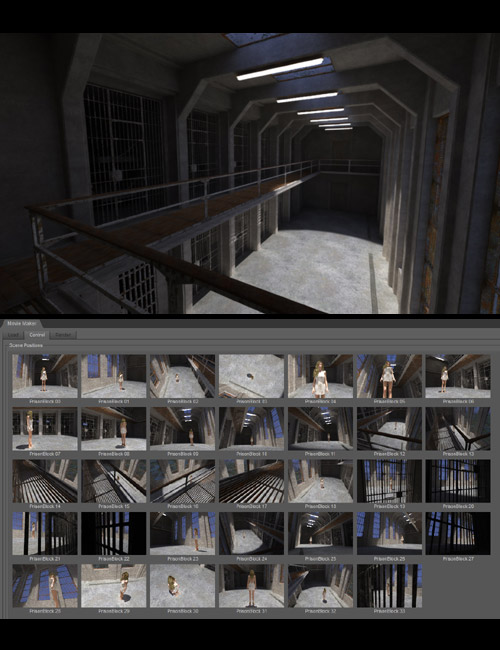Movie Maker - Prison Block Night Background Pack by: Dreamlight, 3D Models by Daz 3D