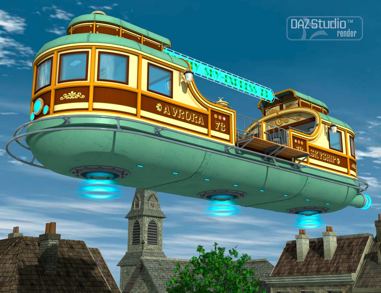 Skyship Avrora by: petipet, 3D Models by Daz 3D