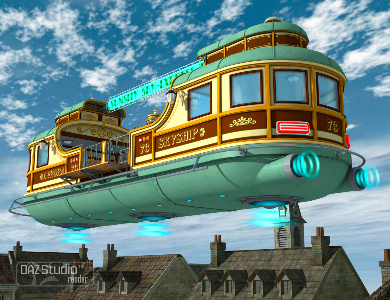 Skyship Avrora by: petipet, 3D Models by Daz 3D