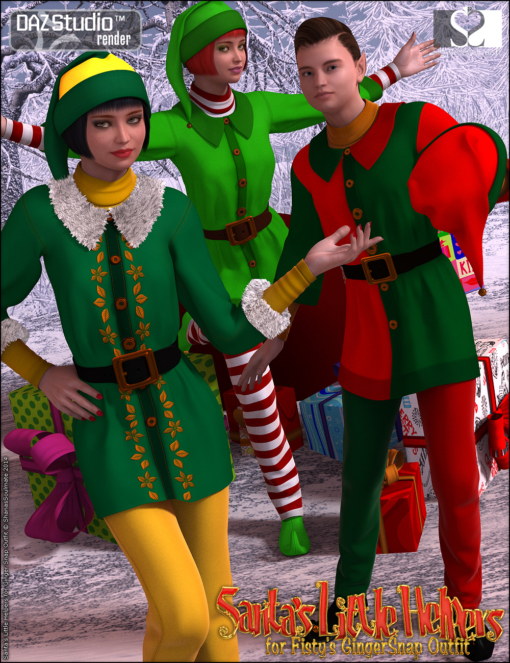 Santa's Little Helpers for Ginger Snap Outfit by: ShanasSoulmate, 3D Models by Daz 3D