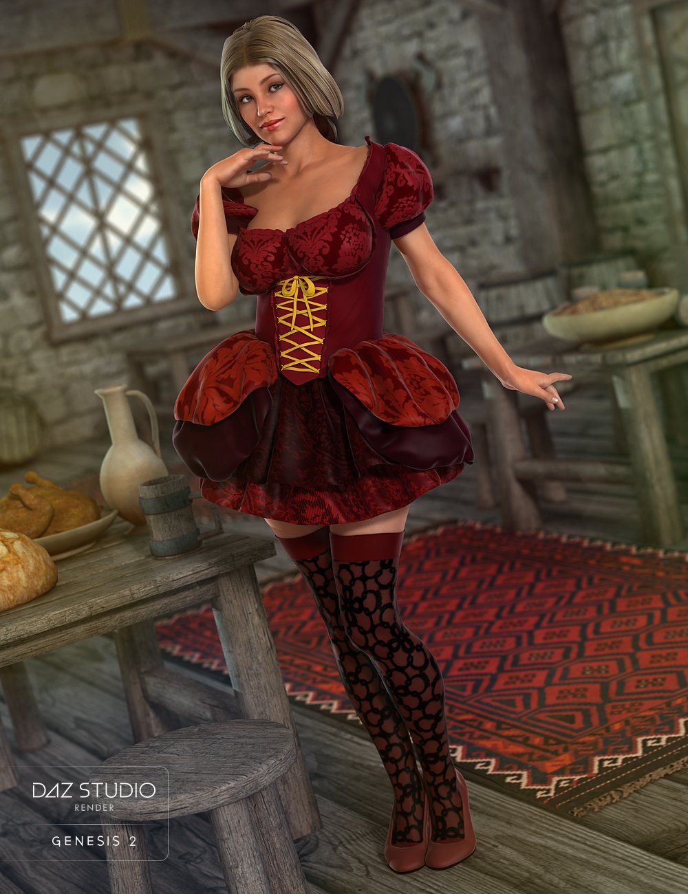 Bar Maid Textures Daz 3d