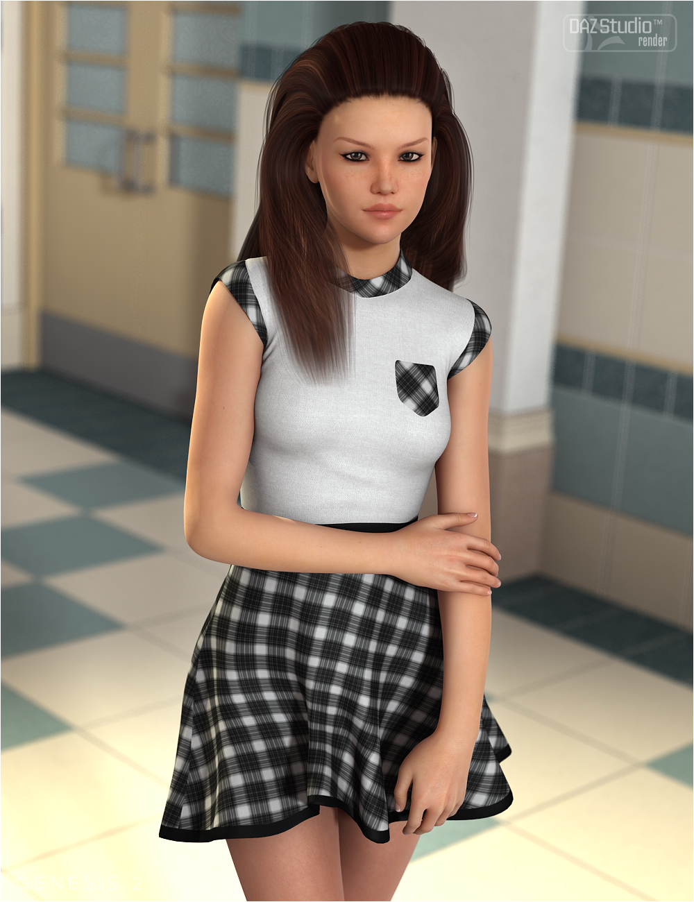 School Textures for Skater Dress by: OziChick, 3D Models by Daz 3D