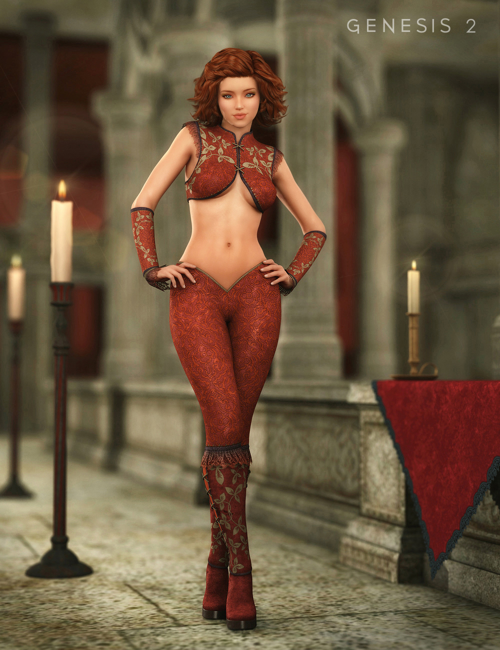 La Matadora Outfit for Genesis 2 Female(s) by: SarsaXena, 3D Models by Daz 3D