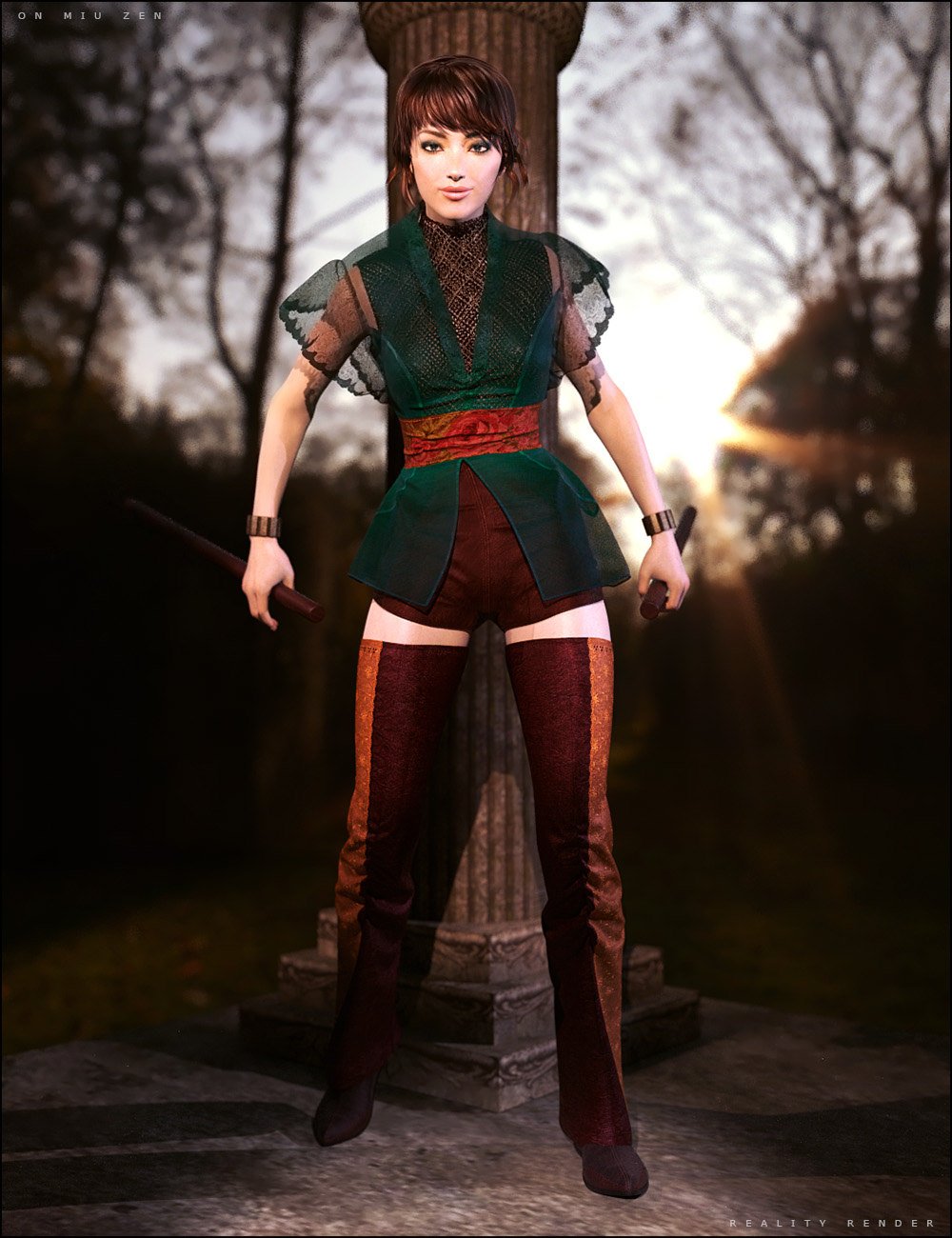 Modern Times and Ancient Dynasty for Battle Kimono by: SHIFTING IMAGES, 3D Models by Daz 3D